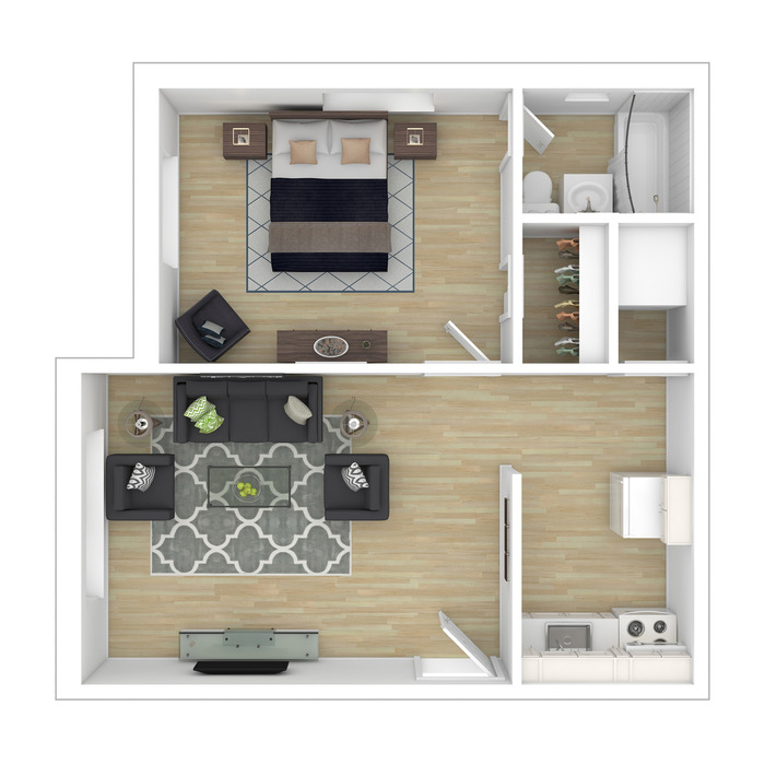 Harrison 1 Bedroom Floor Plan Image